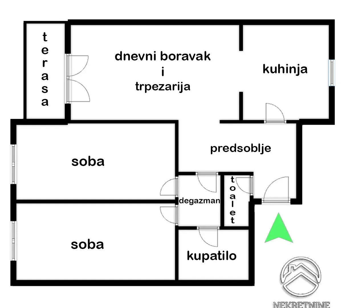 Sale, three bedroom apartment, 90m², Crveni Krst, Beograd