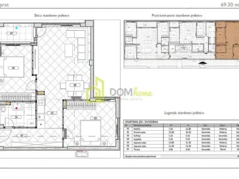 Prodaja, dvosoban stan, 69m², Đuraševići, Tivat - image 4