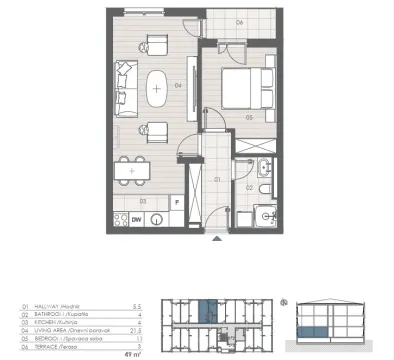 Prodaja, jednosoban stan, 49m², Radanovići, Kotor - image 3