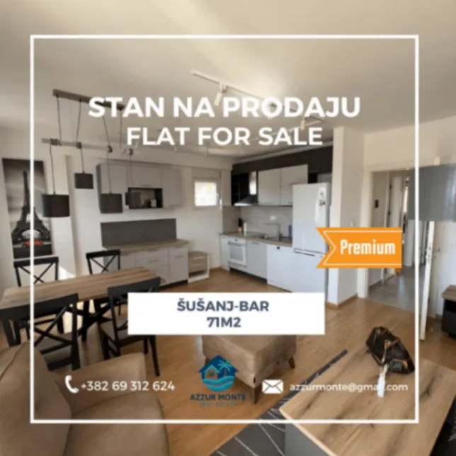 Sale, two bedroom apartment, 71m², Šušanj, Bar