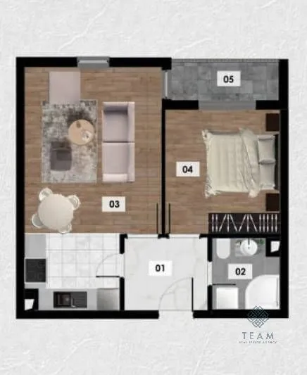 Sale, one bedroom apartment, 47m², Ilino, Bar