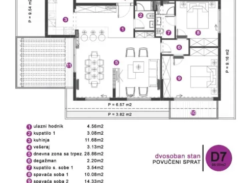 Prodaja, dvosoban stan, 98m², Tivat, Crna Gora - image 4