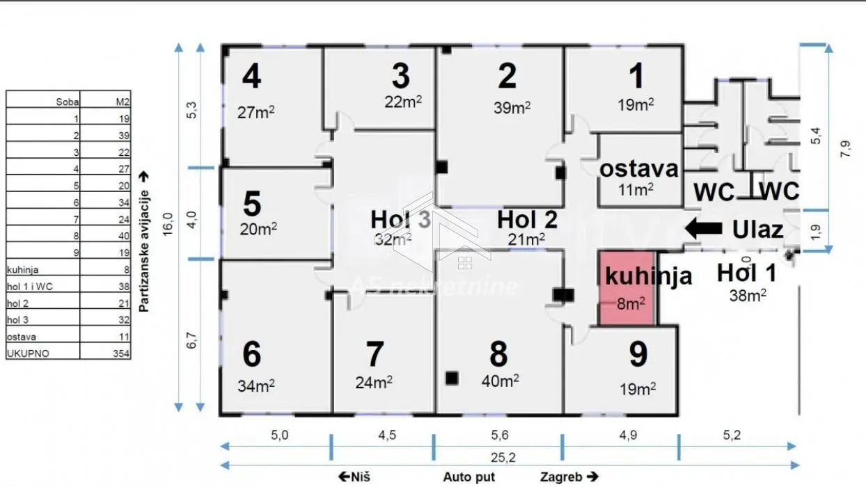 Architectural floor plan of the property with labeled rooms and square footage.