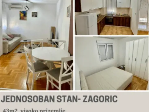 Rent, one bedroom apartment, 43m², Zagorič, Podgorica