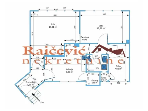 Sale, three bedroom apartment, 55m², Zvezdara Sve Podlokacije, Beograd - image 20