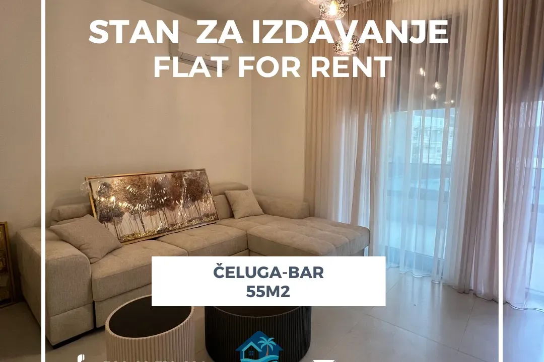 Rent, one bedroom apartment, 55m², Čeluga, Bar