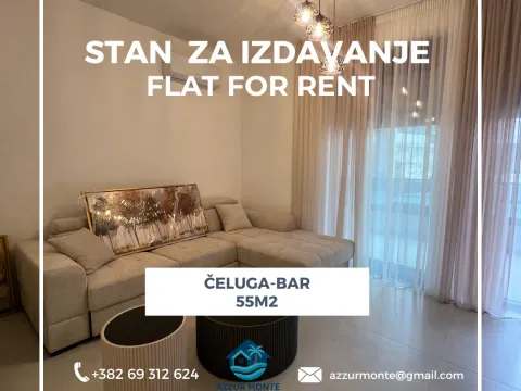 Izdavanje, jednosoban stan, 55m², Čeluga, Bar - image 1