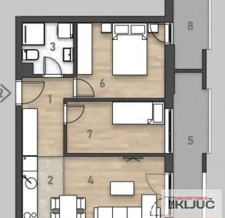 Prodaja, trosoban stan, 58m², Salajka, Novi Sad Sve Podlokacije