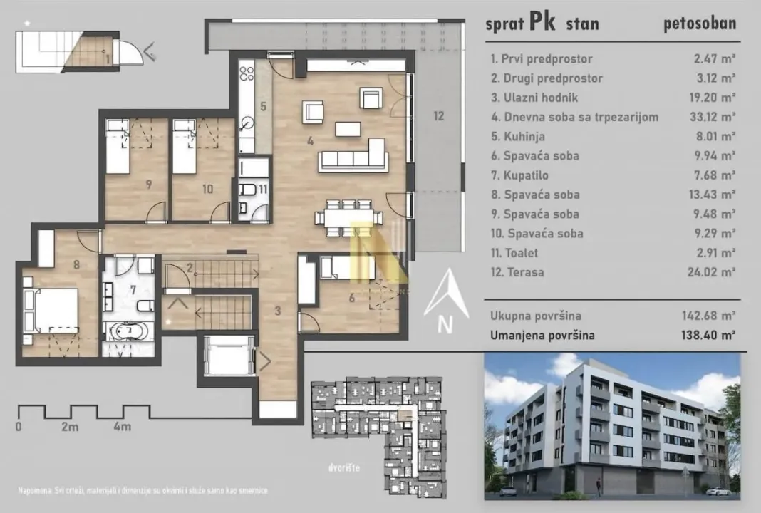Sale, apartment, 142m², Salajka, Novi Sad Sve Podlokacije