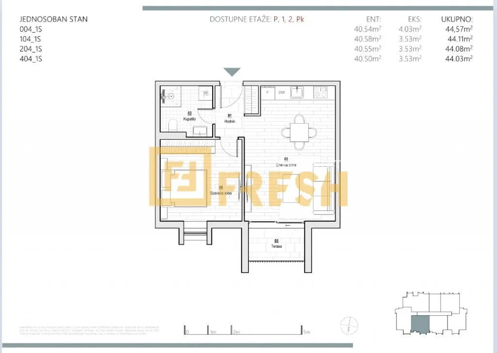 Sale, one bedroom apartment, 44m², Kolašin, Crna Gora