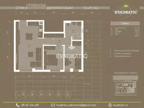 Sale, two bedroom apartment, 55m², Trošarina, Voždovac Sve Podlokacije - image 2