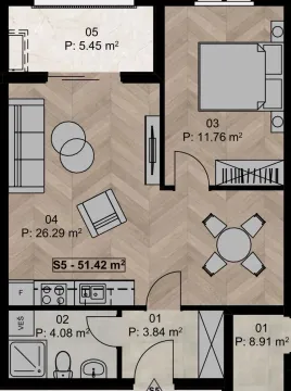 Sale, one bedroom apartment, 52m², Ilino, Bar - image 2