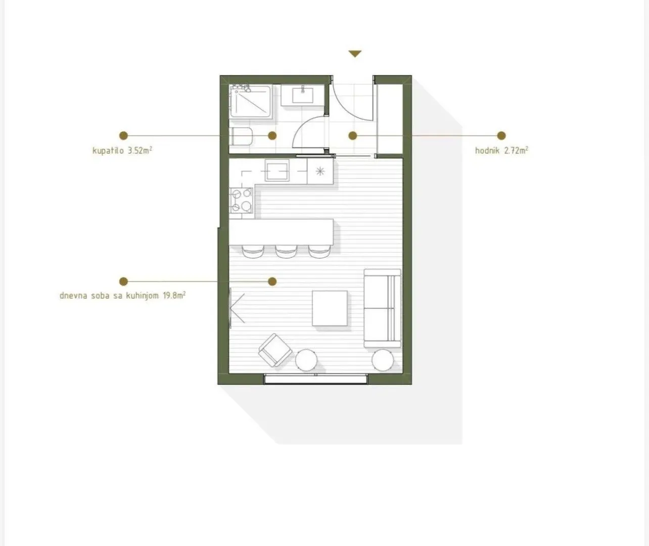 Prodaja, stan, 26m², Zabjelo, Podgorica