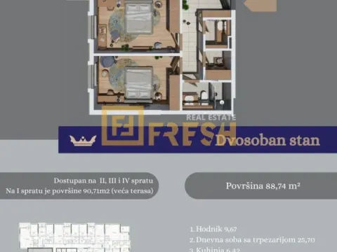 Prodaja, dvosoban stan, 91m², Ljubović, Podgorica - image 5