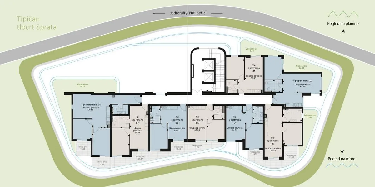 Sale, one bedroom apartment, 67m², Bečići, Budva