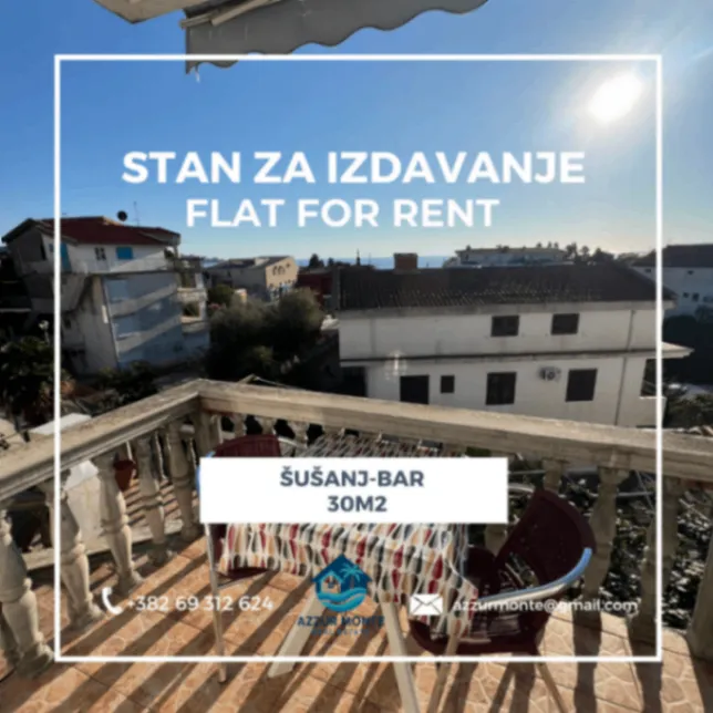 Rent, studio apartment, 30m², Šušanj, Bar