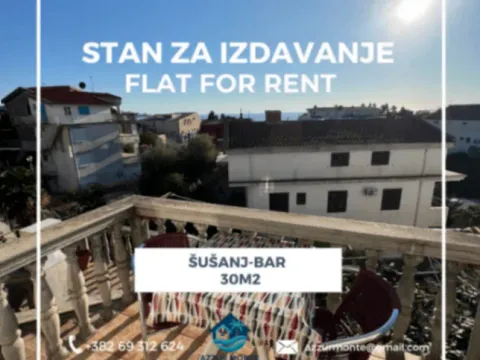 Rent, studio apartment, 30m², Šušanj, Bar
