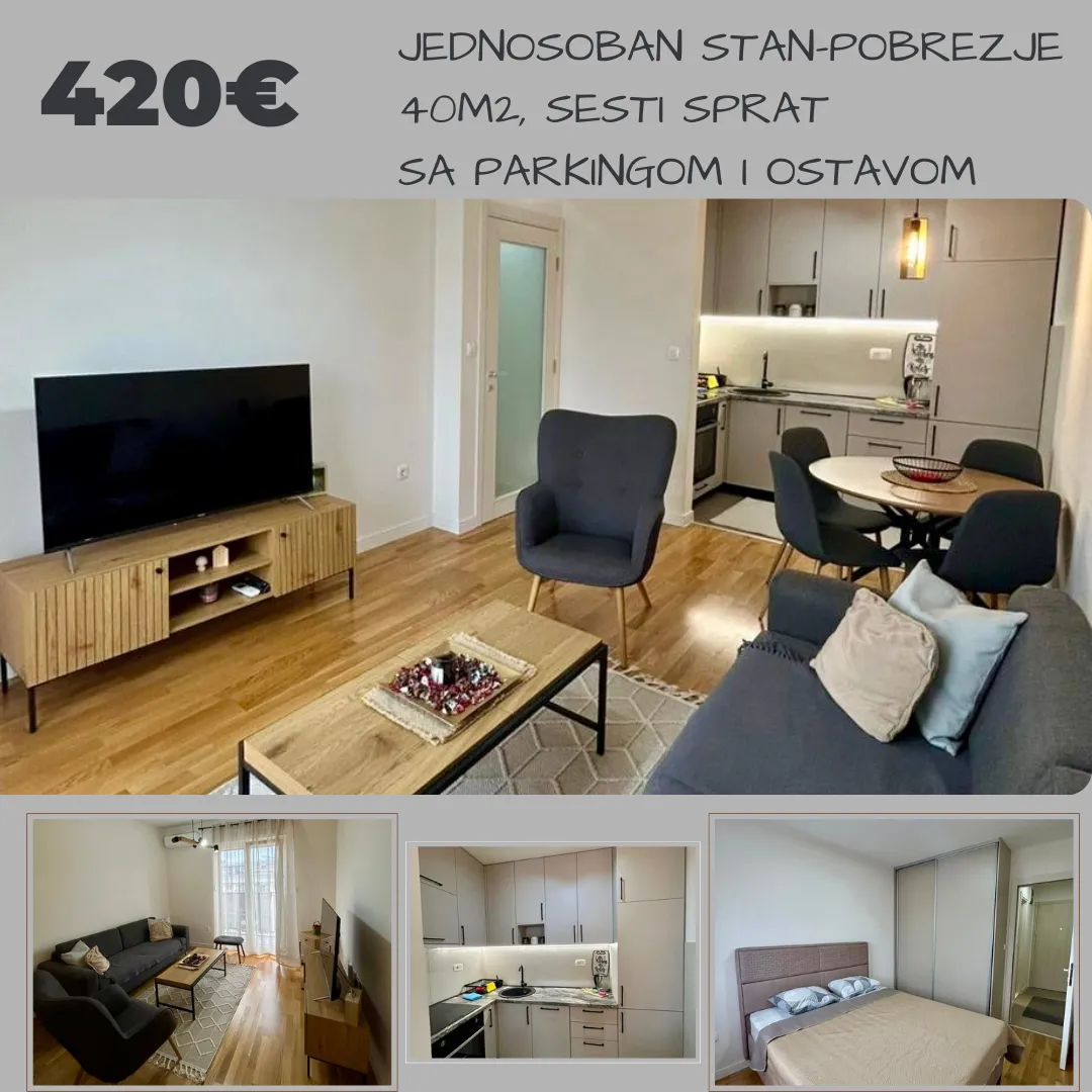 Izdavanje, dvosoban stan, 40m², Pobrežje, Podgorica