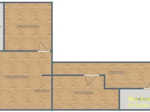 Sale, three bedroom apartment, 58m², Lekino Brdo, Voždovac Sve Podlokacije - image 3