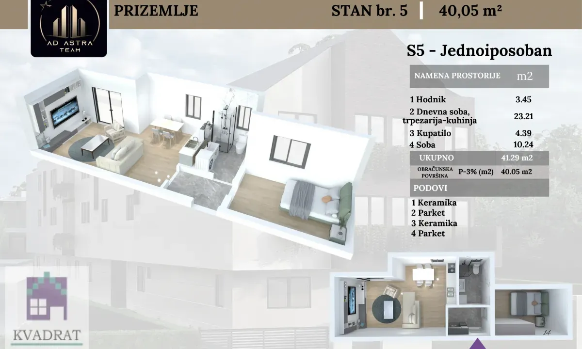 Prodaja, jednosoban stan, 40m², Obrenovac, Beograd