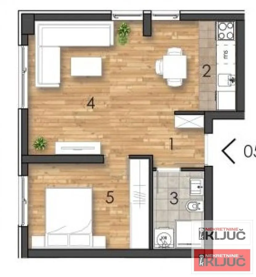 Sale, one bedroom apartment, 41m², Telep, Novi Sad Sve Podlokacije