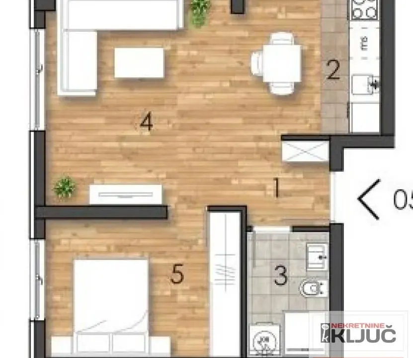 Sale, one bedroom apartment, 41m², Telep, Novi Sad Sve Podlokacije