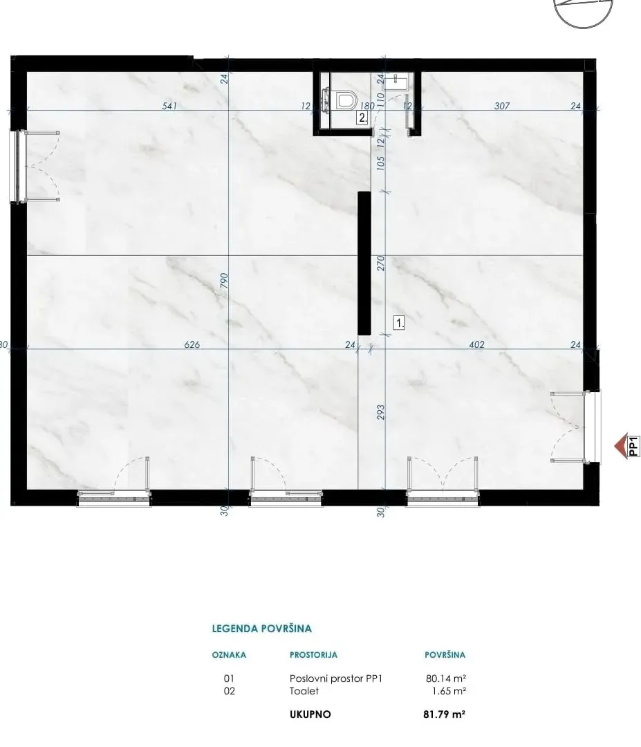 Sale, office space, 82m², Dahna, Podgorica