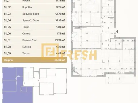Prodaja, dvosoban stan, 66m², Zabjelo, Podgorica - image 10