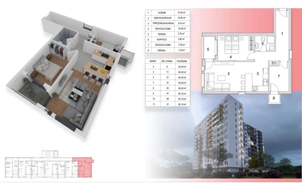 Sale, two bedroom apartment, 65m², Centar, Bar