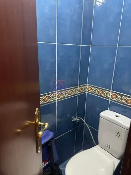 Manje kupatilo sa plavim zidnim pločicama i wc šoljom. - image 11