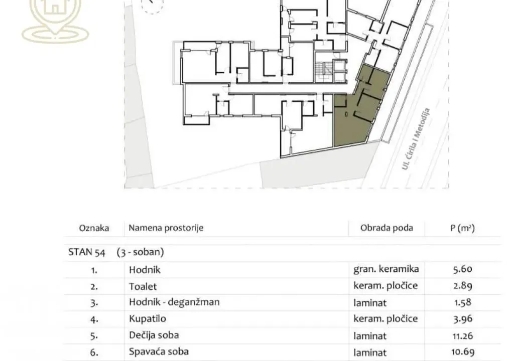 Sale, three bedroom apartment, 61m², Medijana, Niš