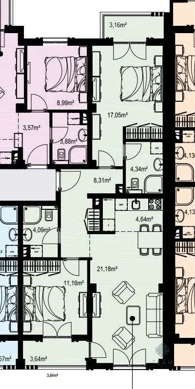 Sale, two bedroom apartment, 78m², Bečići, Budva