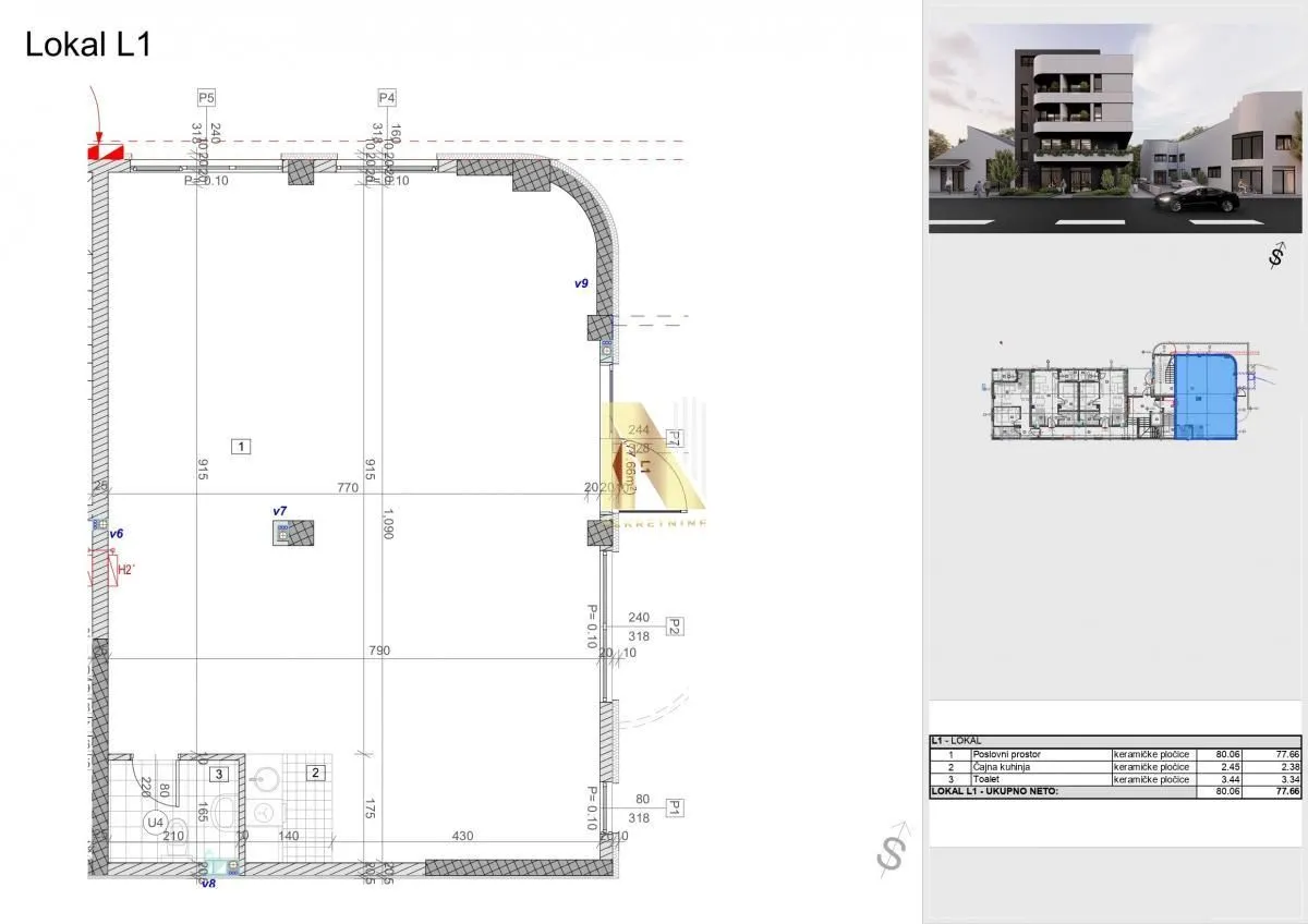 Sale, office space, 78m², Bulevar patrijarha Pavla, Novi Sad Sve Podlokacije
