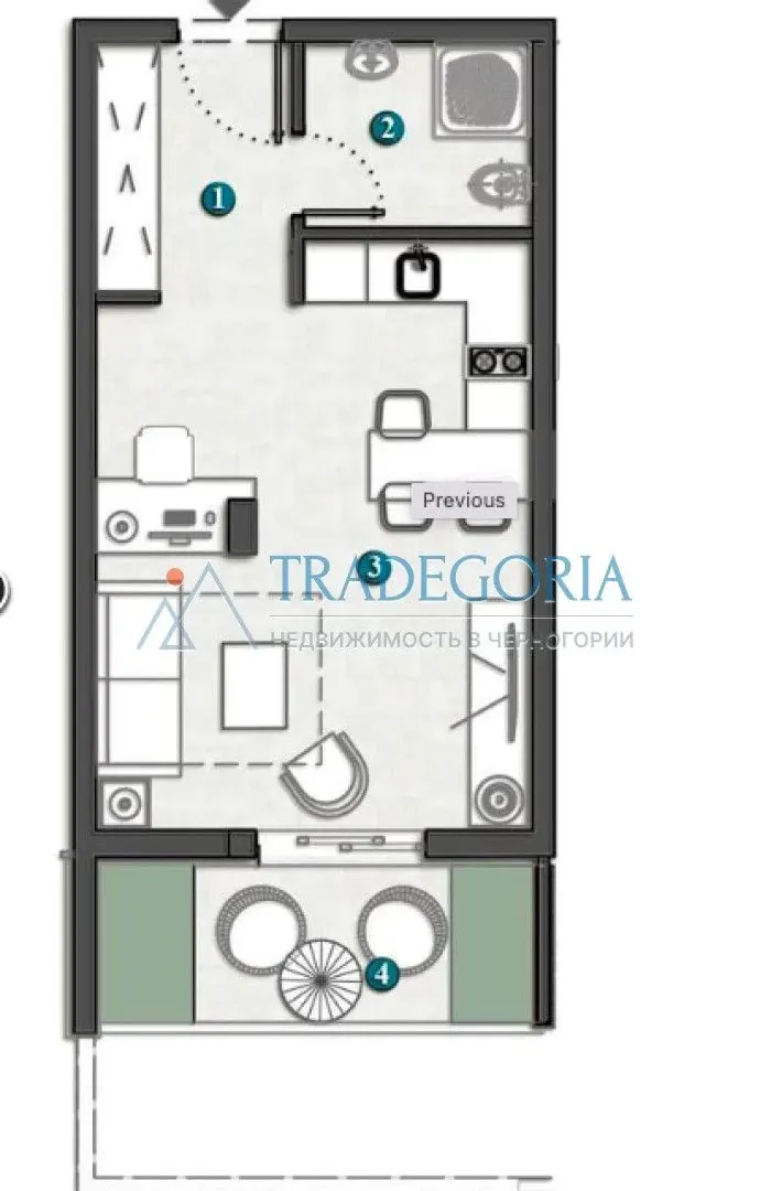 Prodaja, stan, 32m², Kumbor, Herceg Novi