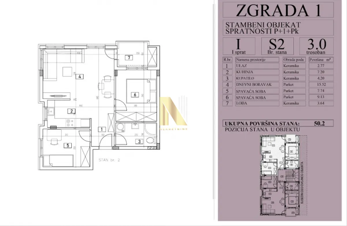 Prodaja, trosoban stan, 50m², Adice, Novi Sad Sve Podlokacije