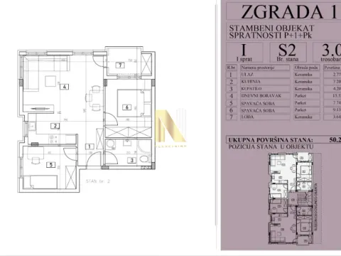 Sale, three bedroom apartment, 50m², Adice, Novi Sad Sve Podlokacije - image 2