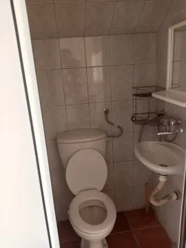 A small bathroom featuring a toilet and a compact sink. - image 35