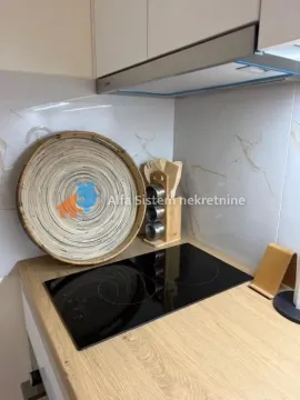 Pogled na deo kuhinje sa ugradnom pločom i kuhinjskim elementima. - image 9