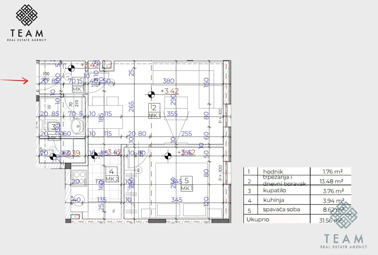 Prodaja, jednosoban stan, 32m², Donja Lastva, Tivat