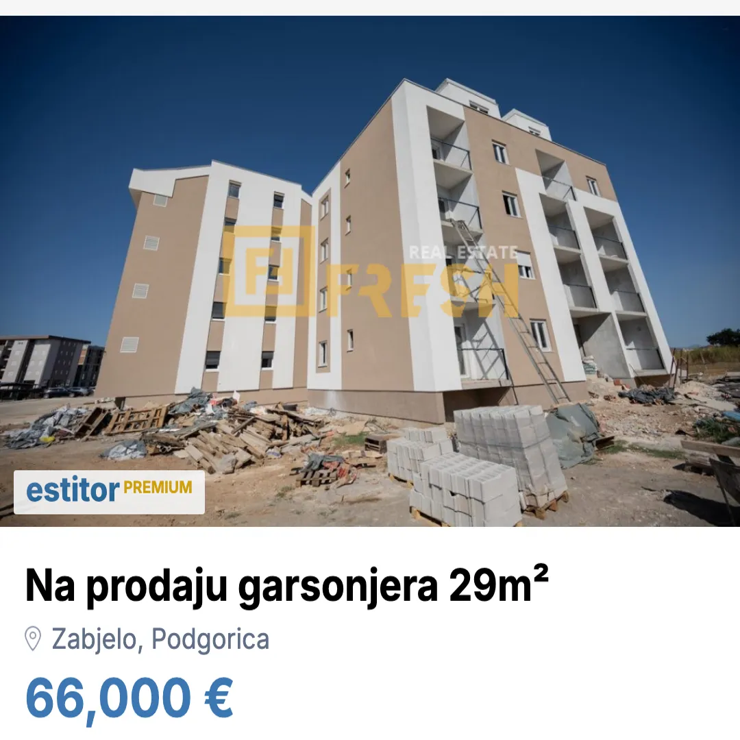 Sale, studio apartment, 29m², Zabjelo, Podgorica