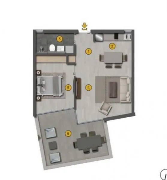 Prodaja, jednosoban stan, 57m², Tivat, Crna Gora
