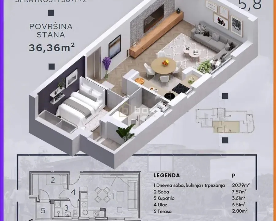 Prodaja, jednosoban stan, 36m², Palilula, Niš