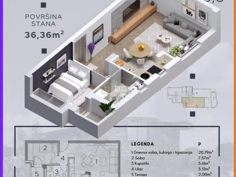 Prodaja, jednosoban stan, 36m², Palilula, Niš