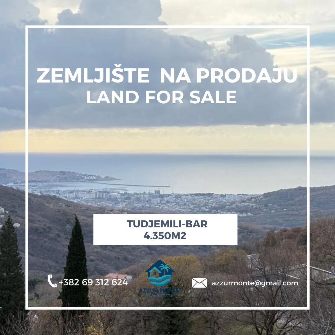 Prodaja, plac, 4350m², Tuđemili, Bar