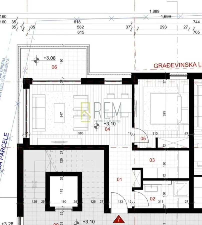 Rent, one bedroom apartment, 45m², Centar, Budva