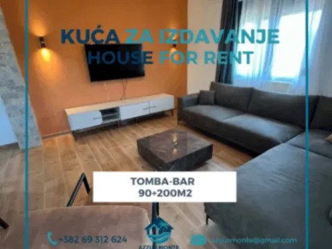 Izdavanje,  kuća, 90m2, Tomba, Bar
