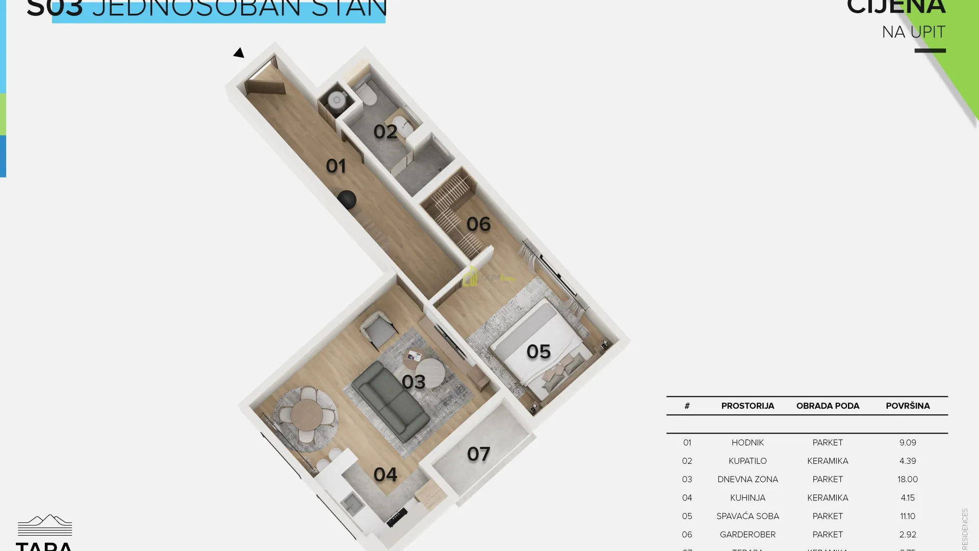 Sale, one bedroom apartment, 52m², Kolašin, Crna Gora