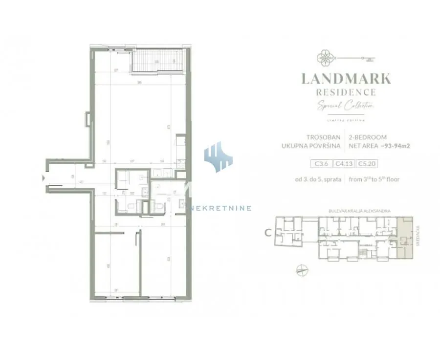 Prodaja, trosoban stan, 94m², Crveni Krst, Beograd