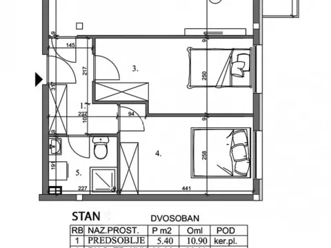 Sale, two bedroom apartment, 60m², Centar, Pančevo - image 2