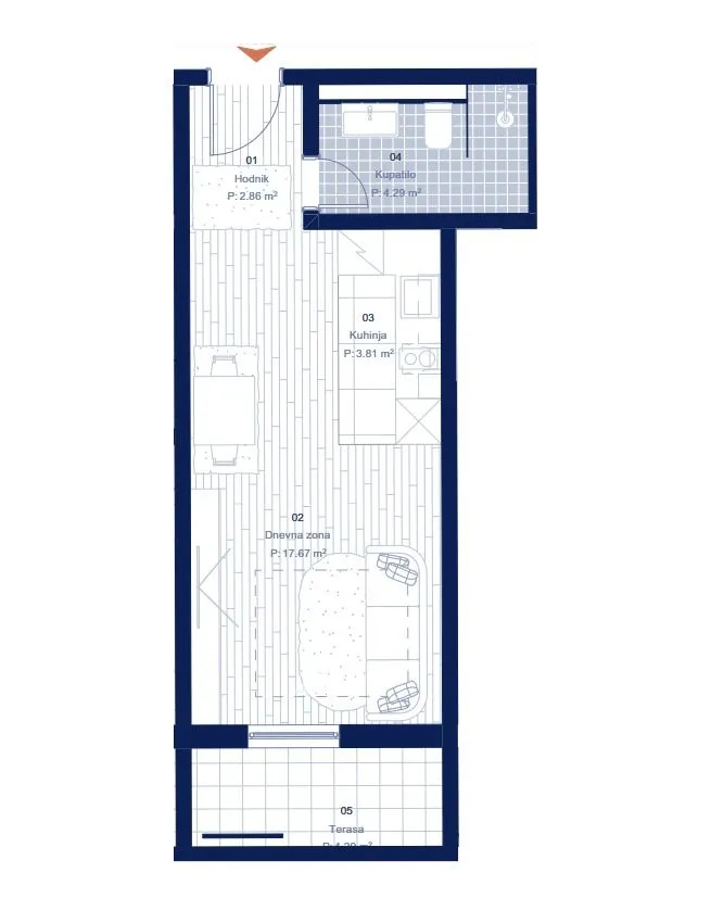 Prodaja, garsonjera, 30m², Lastva Grbaljska, Kotor